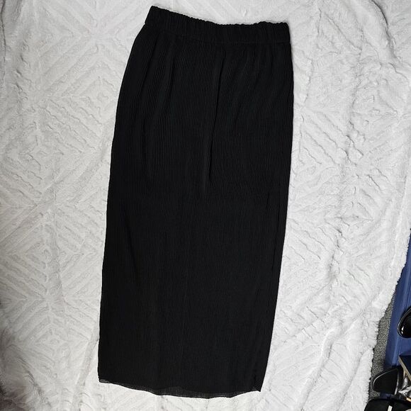 Black Sheer Mini Accordion Pleat Mini Skirt & Sheer Maxi Overlay Skirt Goth Punk - Picture 9 of 9